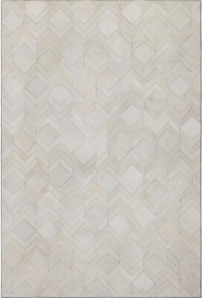 Ivory And Gray Geometric Washable Area Rug With UV Protection Photo 5