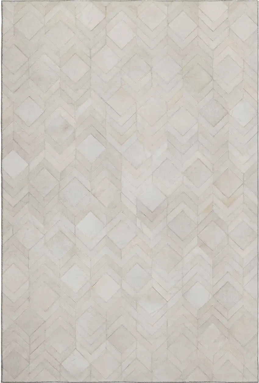 Ivory And Gray Geometric Washable Area Rug With UV Protection Photo 2