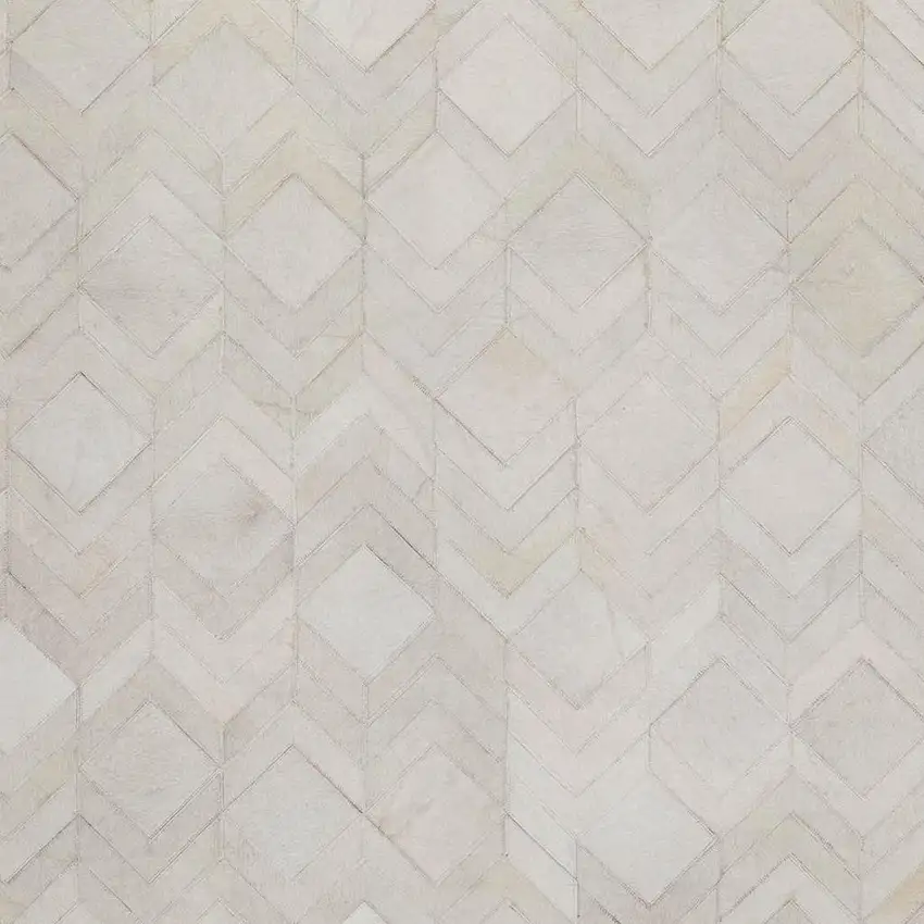 Ivory And Gray Geometric Washable Area Rug With UV Protection Photo 4