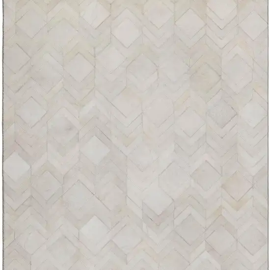 Ivory And Gray Geometric Washable Area Rug With UV Protection Photo 5