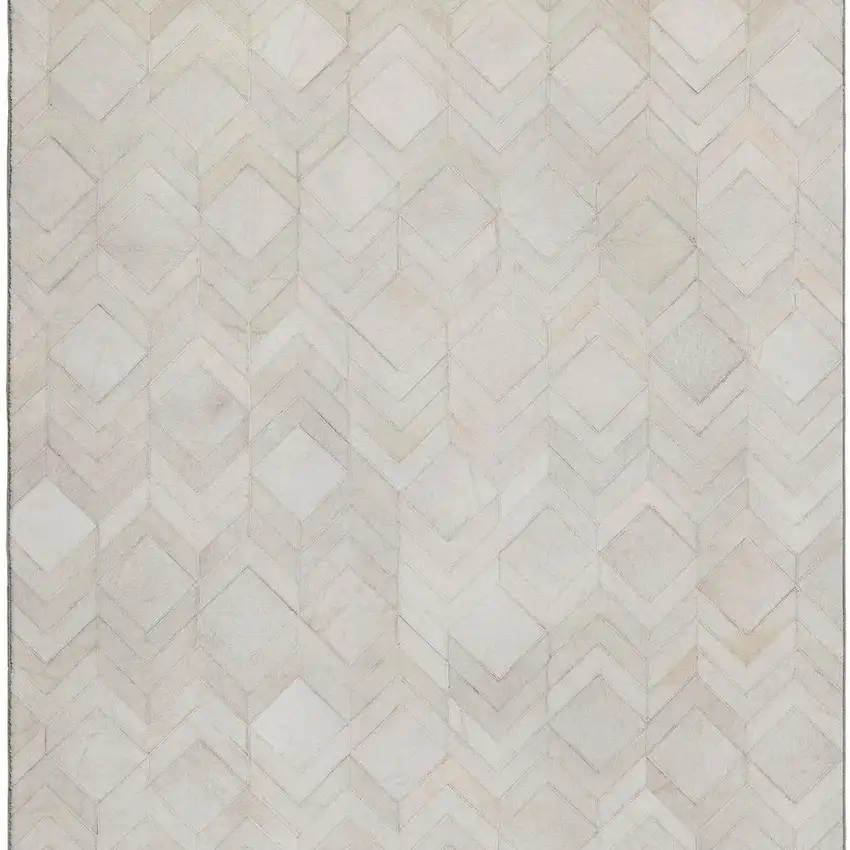 Ivory And Gray Geometric Washable Area Rug With UV Protection Photo 5