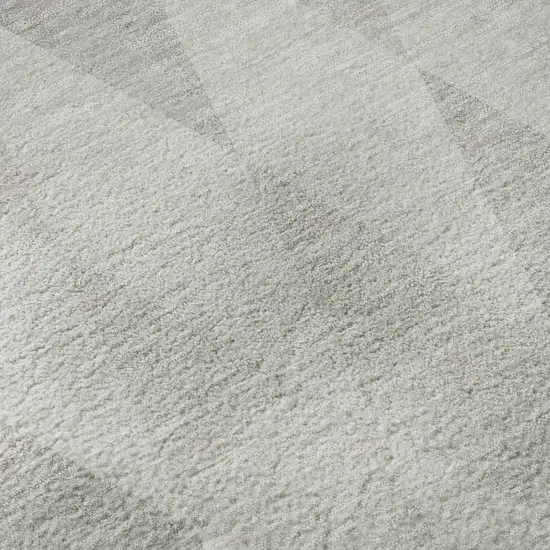 Ivory And Gray Geometric Washable Area Rug With UV Protection Photo 9