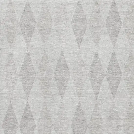 Ivory And Gray Geometric Washable Area Rug With UV Protection Photo 2