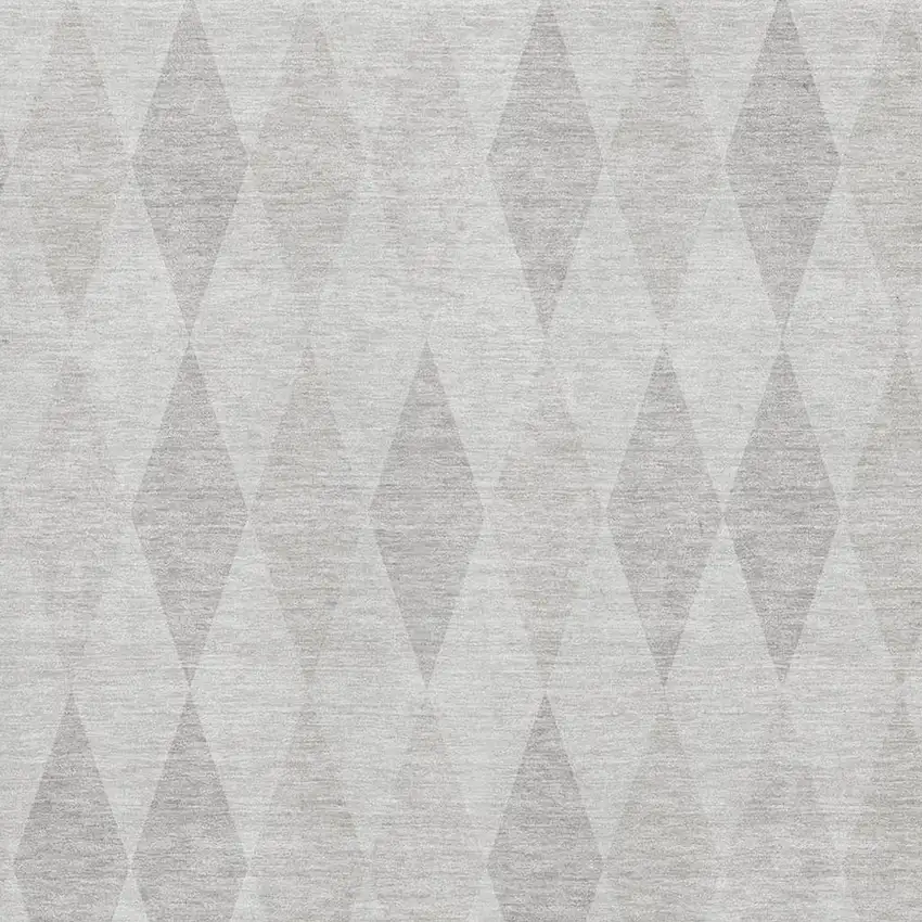 Ivory And Gray Geometric Washable Area Rug With UV Protection Photo 2