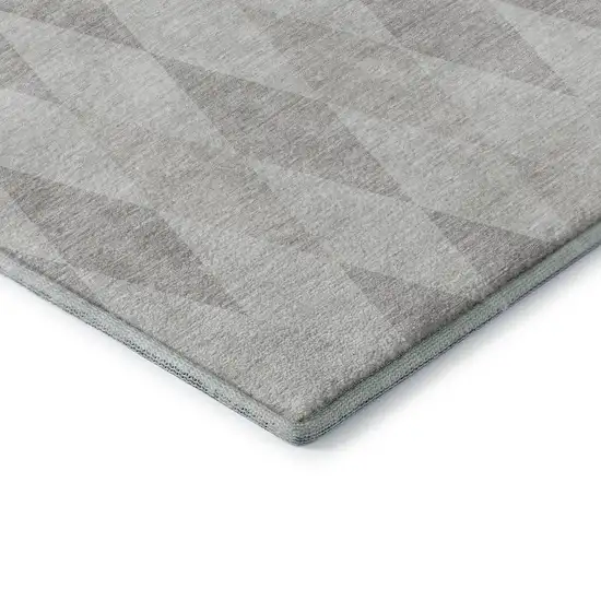 Ivory And Gray Geometric Washable Area Rug With UV Protection Photo 7