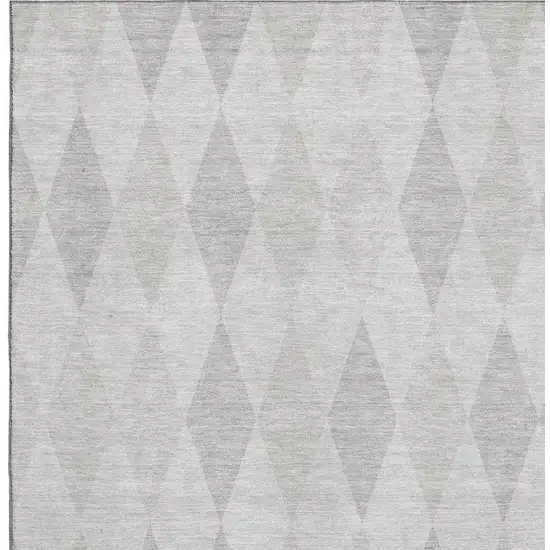 Ivory And Gray Geometric Washable Area Rug With UV Protection Photo 2