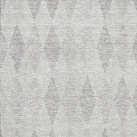 Ivory And Gray Geometric Washable Area Rug With UV Protection Photo 2