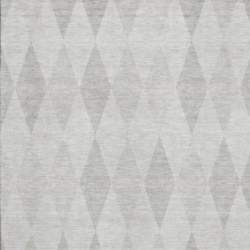 Ivory And Gray Geometric Washable Area Rug With UV Protection Photo 2