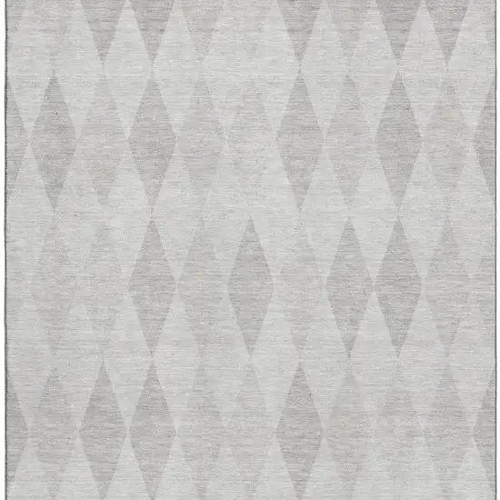 Ivory And Gray Geometric Washable Area Rug With UV Protection Photo 3