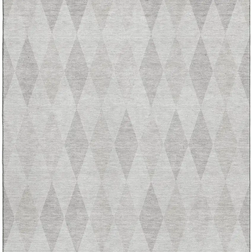 Ivory And Gray Geometric Washable Area Rug With UV Protection Photo 3