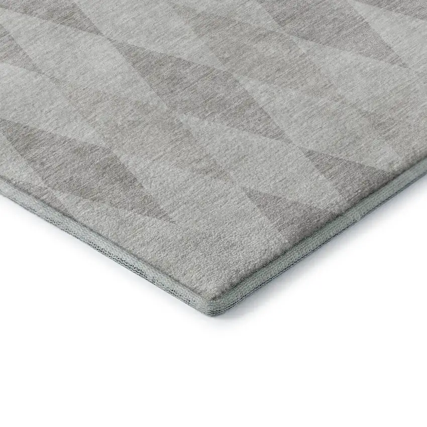 Ivory And Gray Geometric Washable Area Rug With UV Protection Photo 7