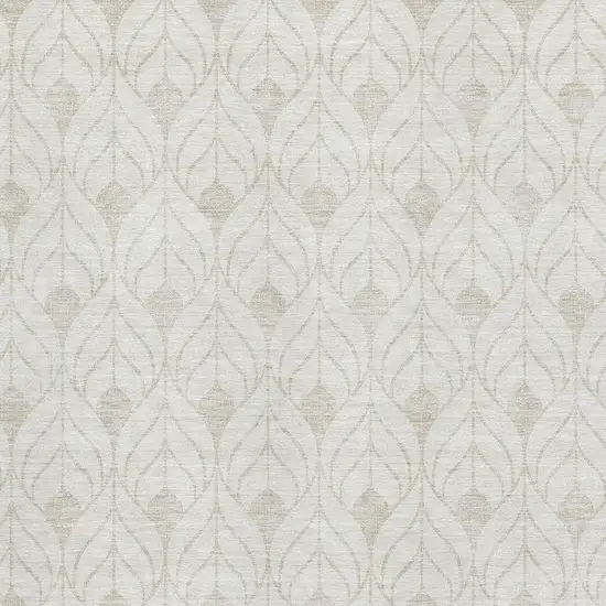 Ivory And Gray Geometric Washable Area Rug With UV Protection Photo 2