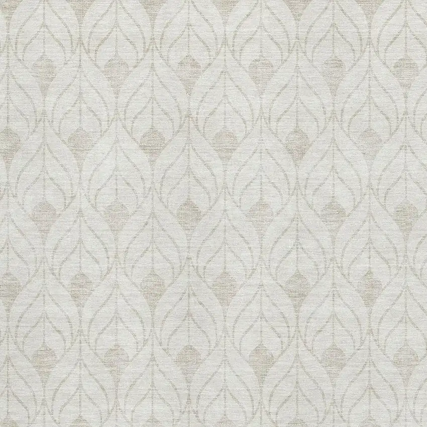 Ivory And Gray Geometric Washable Area Rug With UV Protection Photo 2