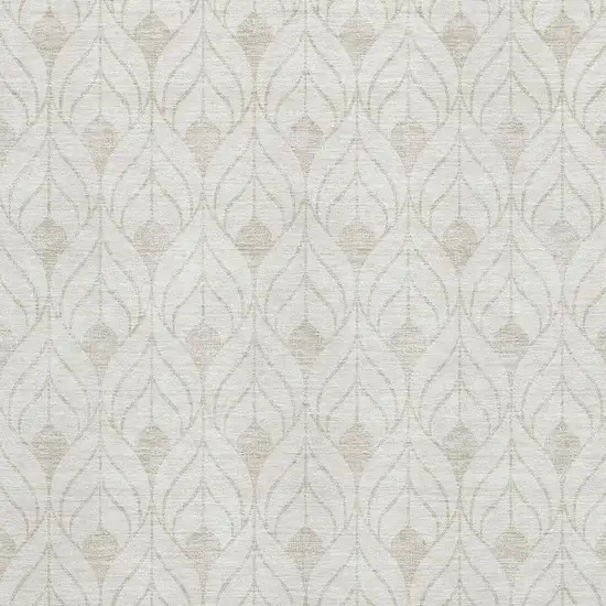 Ivory And Gray Geometric Washable Area Rug With UV Protection Photo 2