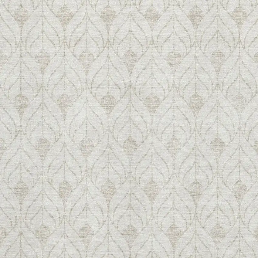 Ivory And Gray Geometric Washable Area Rug With UV Protection Photo 2