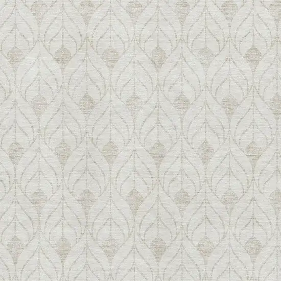 Ivory And Gray Geometric Washable Area Rug With UV Protection Photo 2