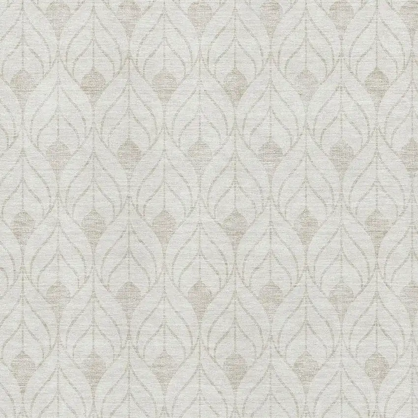 Ivory And Gray Geometric Washable Area Rug With UV Protection Photo 2