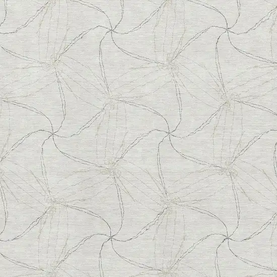 Ivory And Gray Geometric Washable Area Rug With UV Protection Photo 2