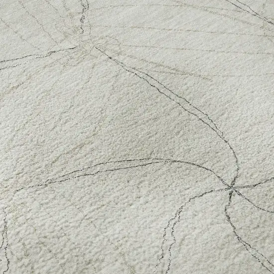 Ivory And Gray Geometric Washable Area Rug With UV Protection Photo 9