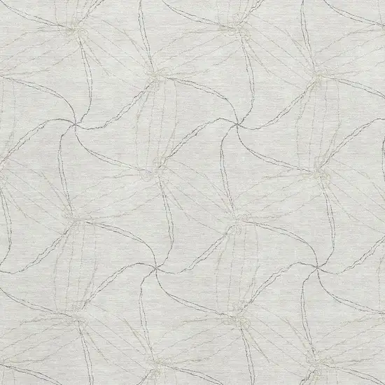 Ivory And Gray Geometric Washable Area Rug With UV Protection Photo 2