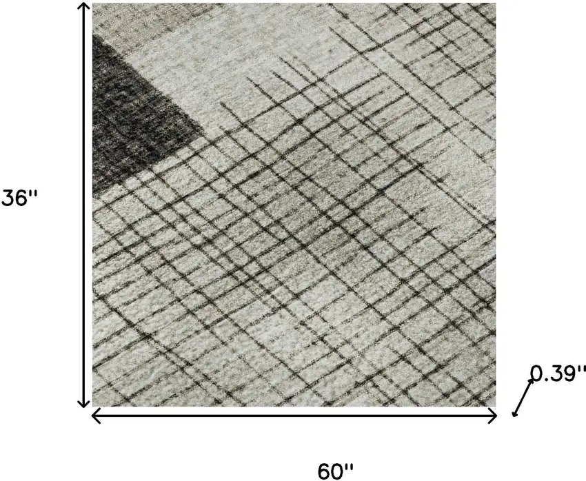 Ivory And Gray Geometric Washable Area Rug With UV Protection Photo 8