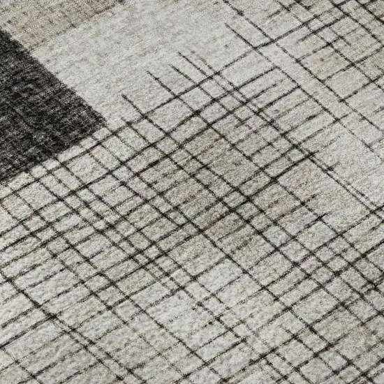 Ivory And Gray Geometric Washable Area Rug With UV Protection Photo 1