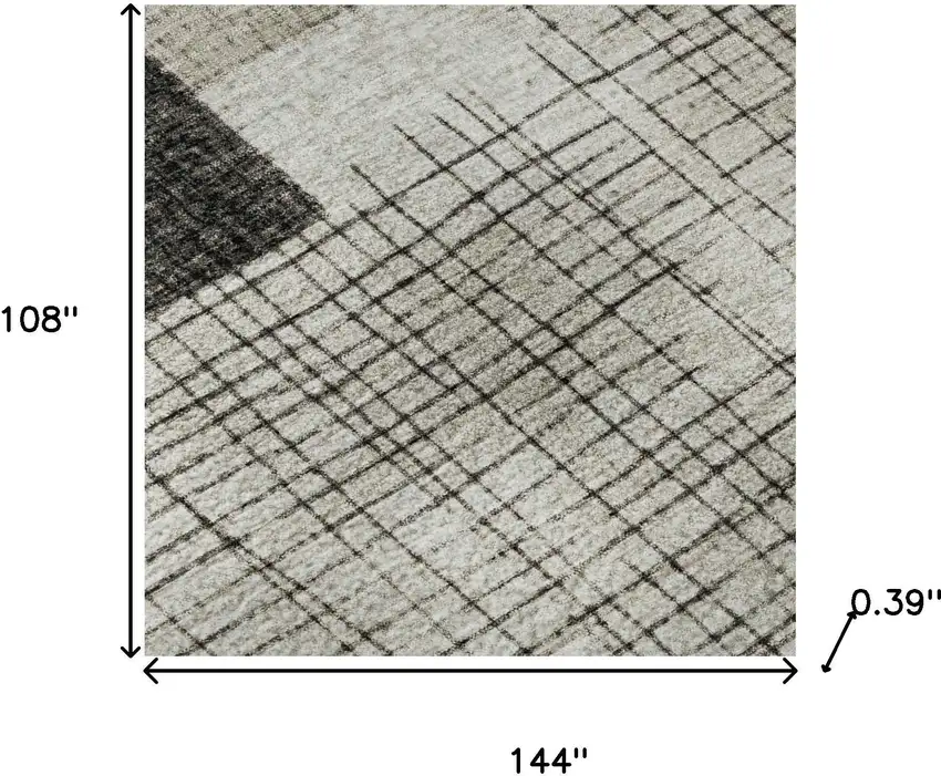 Ivory And Gray Geometric Washable Area Rug With UV Protection Photo 7