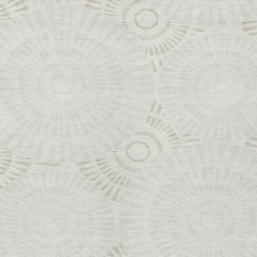 Ivory And Gray Geometric Washable Indoor Outdoor Area Rug Photo 7