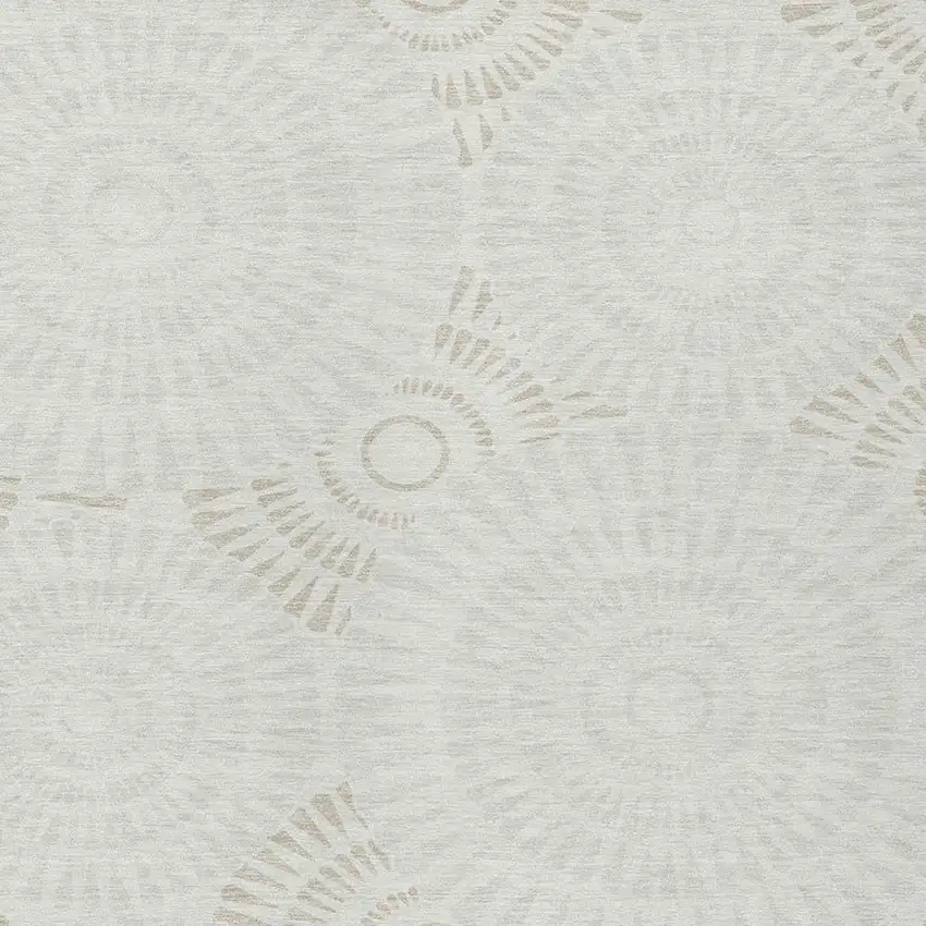 Ivory And Gray Geometric Washable Indoor Outdoor Area Rug Photo 7