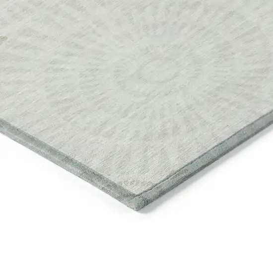 Ivory And Gray Geometric Washable Indoor Outdoor Area Rug Photo 5