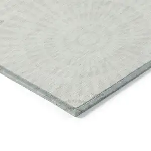 Photo of Ivory And Gray Geometric Washable Indoor Outdoor Area Rug