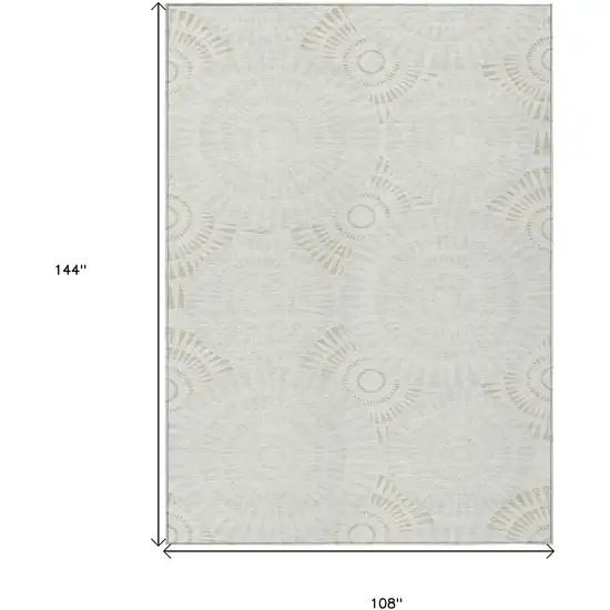 Ivory And Gray Geometric Washable Indoor Outdoor Area Rug Photo 3