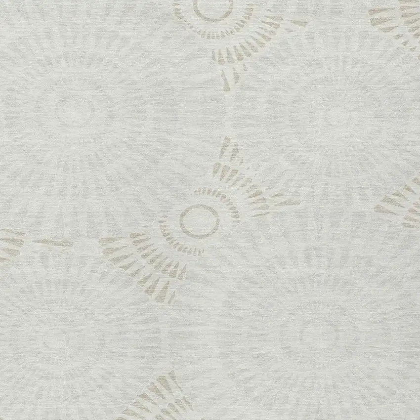 Ivory And Gray Geometric Washable Indoor Outdoor Area Rug Photo 7