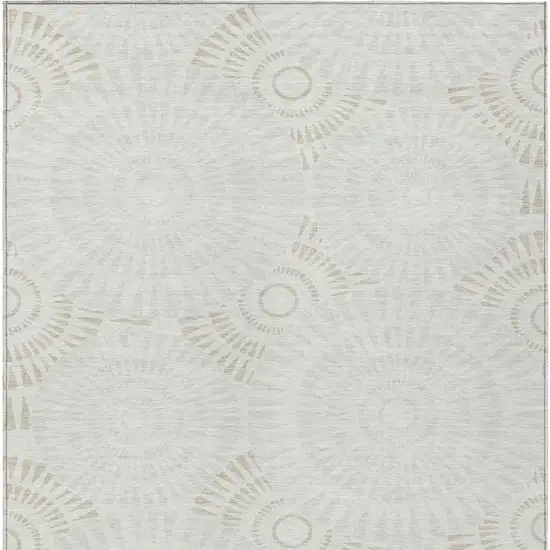 Ivory And Gray Geometric Washable Indoor Outdoor Area Rug Photo 7
