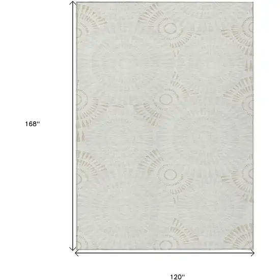 Ivory And Gray Geometric Washable Indoor Outdoor Area Rug Photo 3