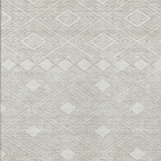 Ivory And Gray Geometric Washable Indoor Outdoor Area Rug Photo 6