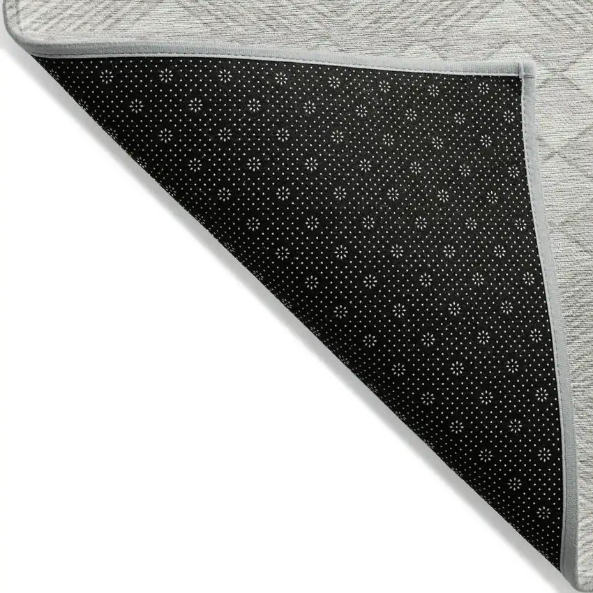 Ivory And Gray Geometric Washable Indoor Outdoor Area Rug Photo 4
