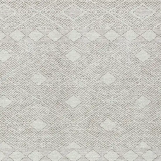 Ivory And Gray Geometric Washable Indoor Outdoor Area Rug Photo 6