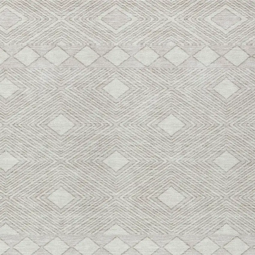 Ivory And Gray Geometric Washable Indoor Outdoor Area Rug Photo 6