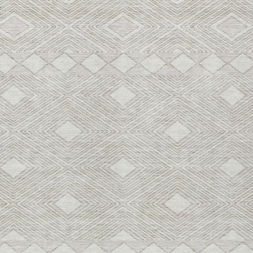 Ivory And Gray Geometric Washable Indoor Outdoor Area Rug Photo 6