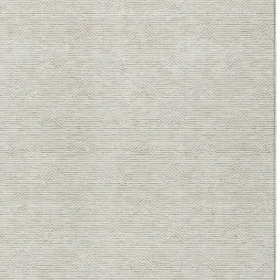 Ivory And Gray Geometric Washable Indoor Outdoor Area Rug Photo 6