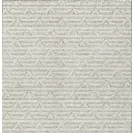 Ivory And Gray Geometric Washable Indoor Outdoor Area Rug Photo 7