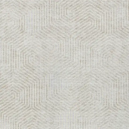 Ivory And Gray Geometric Washable Indoor Outdoor Area Rug Photo 6
