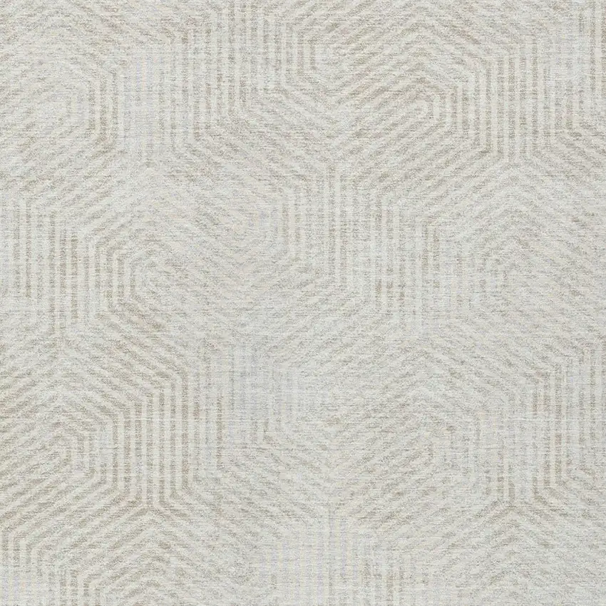 Ivory And Gray Geometric Washable Indoor Outdoor Area Rug Photo 6