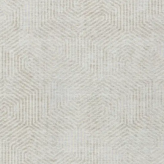 Ivory And Gray Geometric Washable Indoor Outdoor Area Rug Photo 6