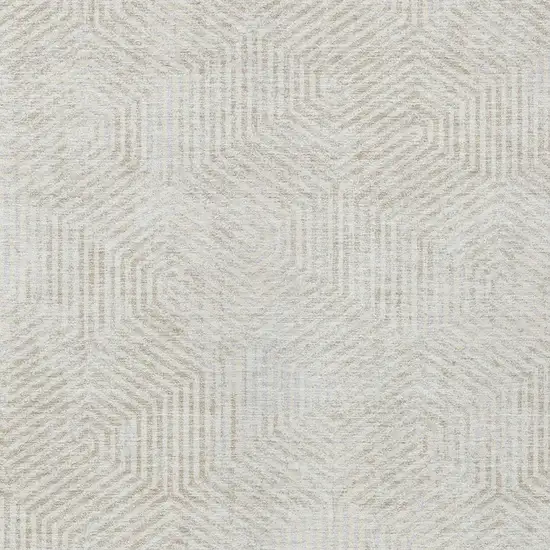 Ivory And Gray Geometric Washable Indoor Outdoor Area Rug Photo 6