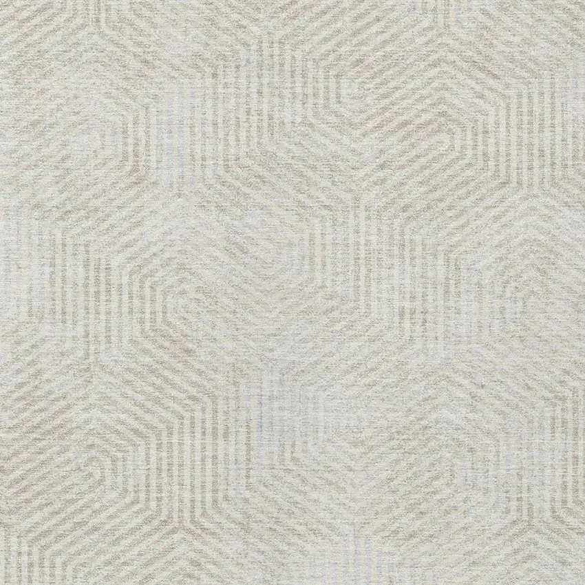 Ivory And Gray Geometric Washable Indoor Outdoor Area Rug Photo 6