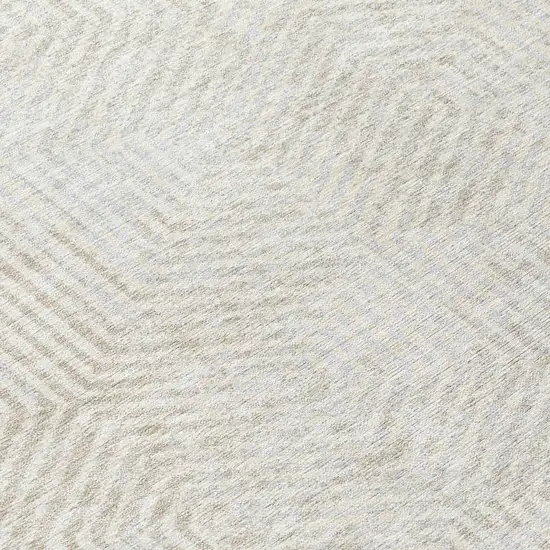 Ivory And Gray Geometric Washable Indoor Outdoor Area Rug Photo 8