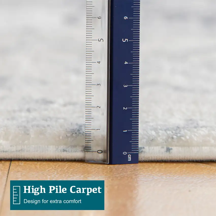 Ivory And Gray Medallion Distressed Washable Area Rug Photo 9