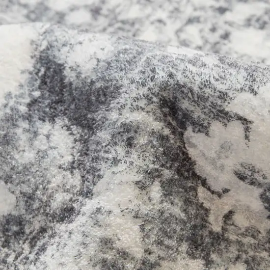 Ivory And Gray Medallion Distressed Washable Area Rug Photo 9